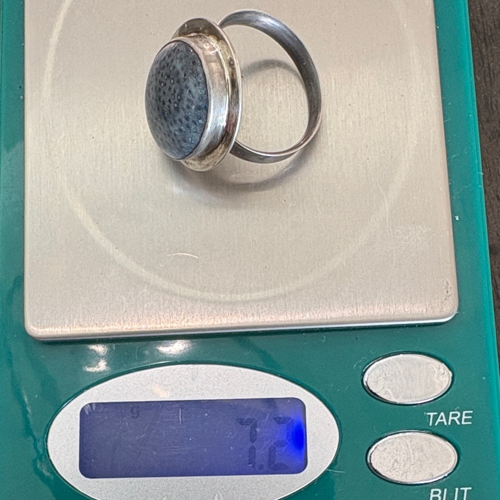 Artistic Silver Ring with Blue Stone - Picture 5 of 5